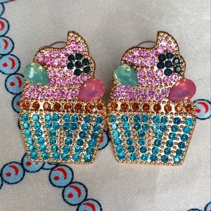 Pink Cupcake Oversized Studs